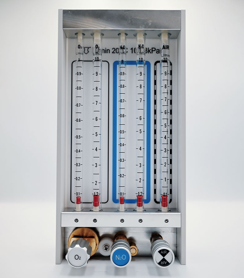 Flowmeter O₂ N₂O AIR Five tube