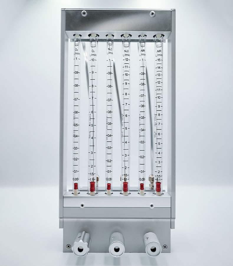 Flowmeter O₂ N₂O AIR SIX tube