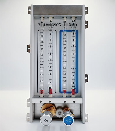 Flowmeter O₂ N₂O Four tube